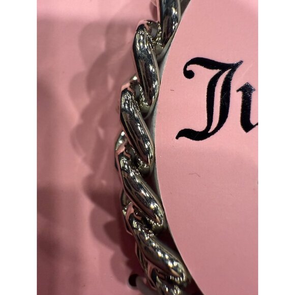 Juicy Couture Silver-Tone Chain Bracelet With Crystal Heart Lock Charm  Pink Box - Picture 4 of 6